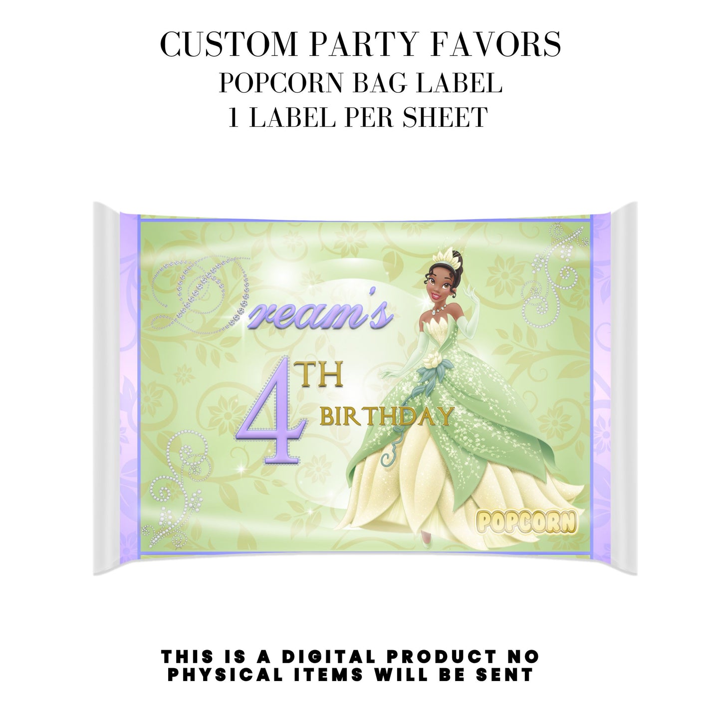 Princess Tiana Printable Favor Designs DFY