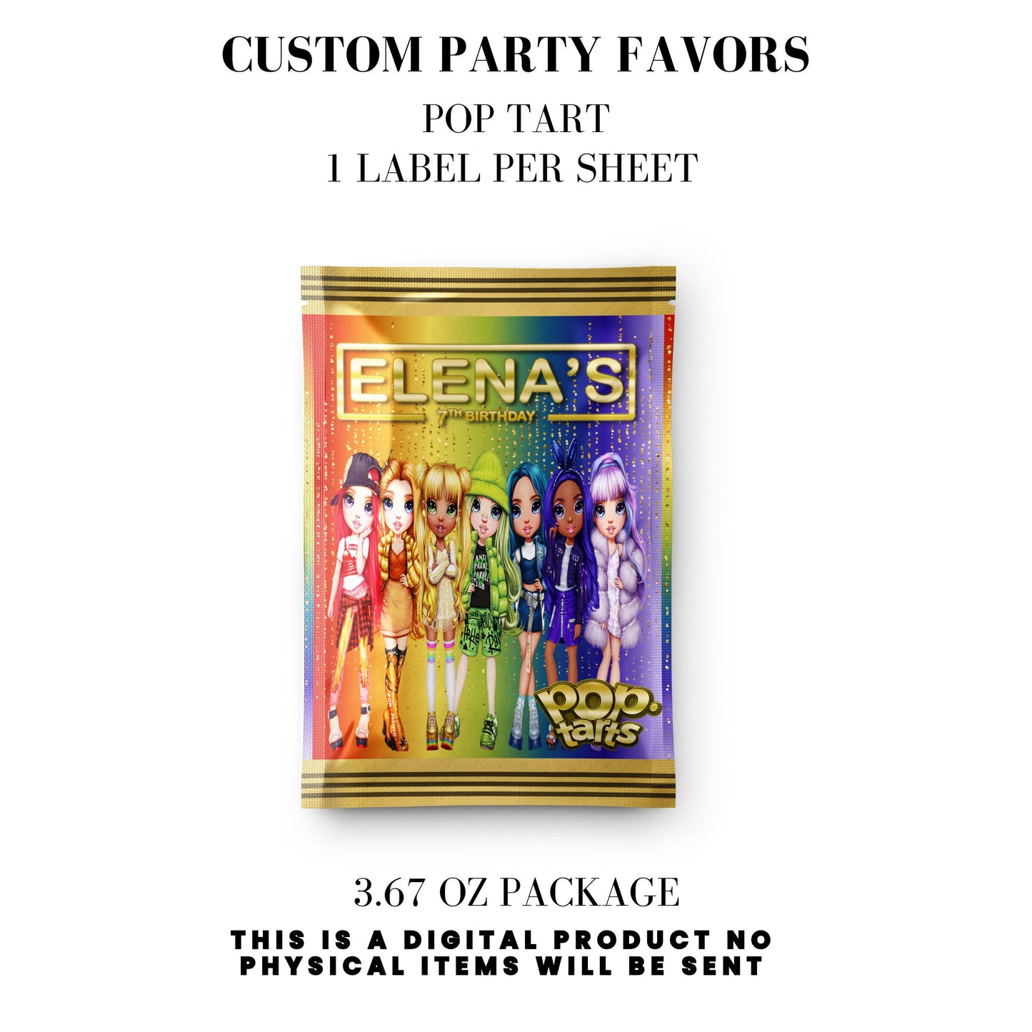 Rainbow High Birthday Party Favors DFY