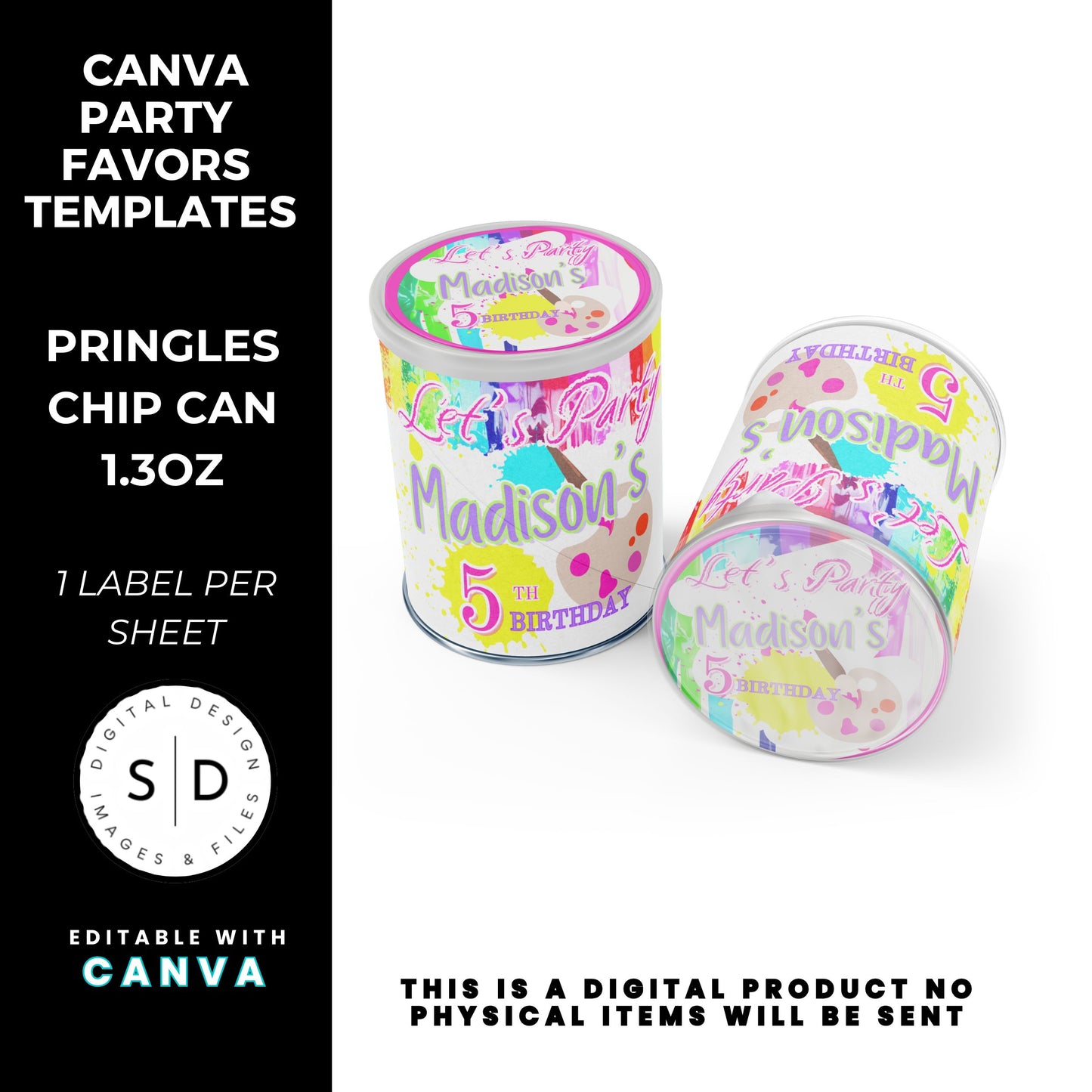 Let's Paint Birthday Party Favor Templates