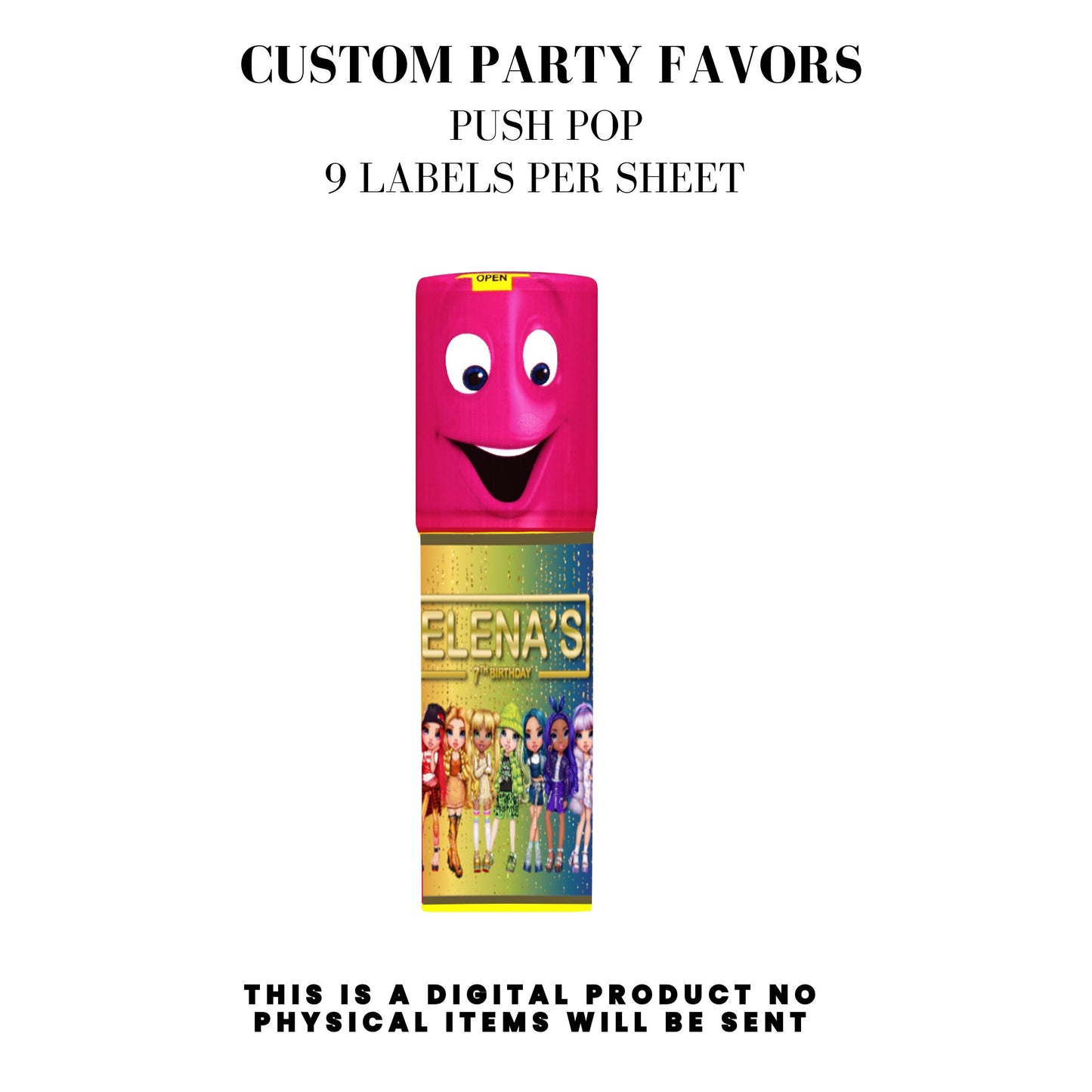 Rainbow High Birthday Party Favors DFY