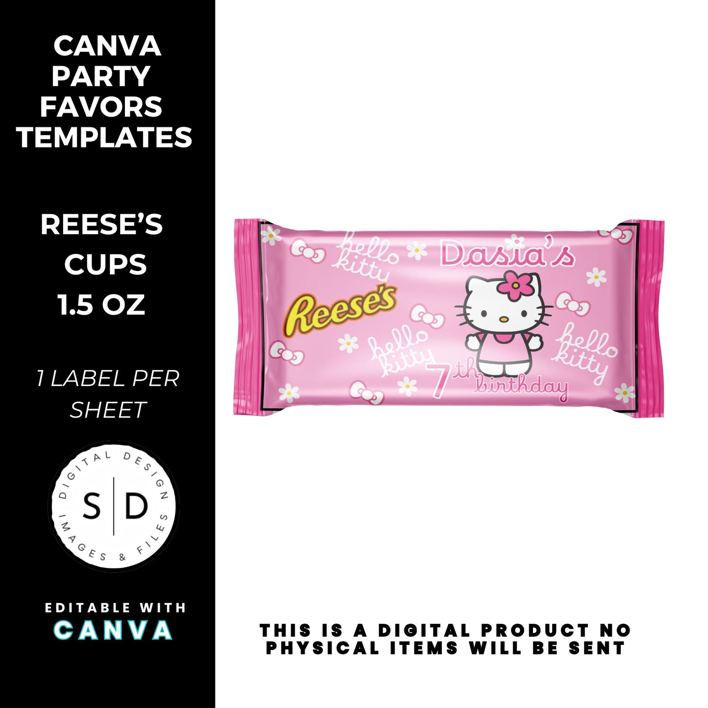 Kitty Birthday Party Favor Templates Bundle