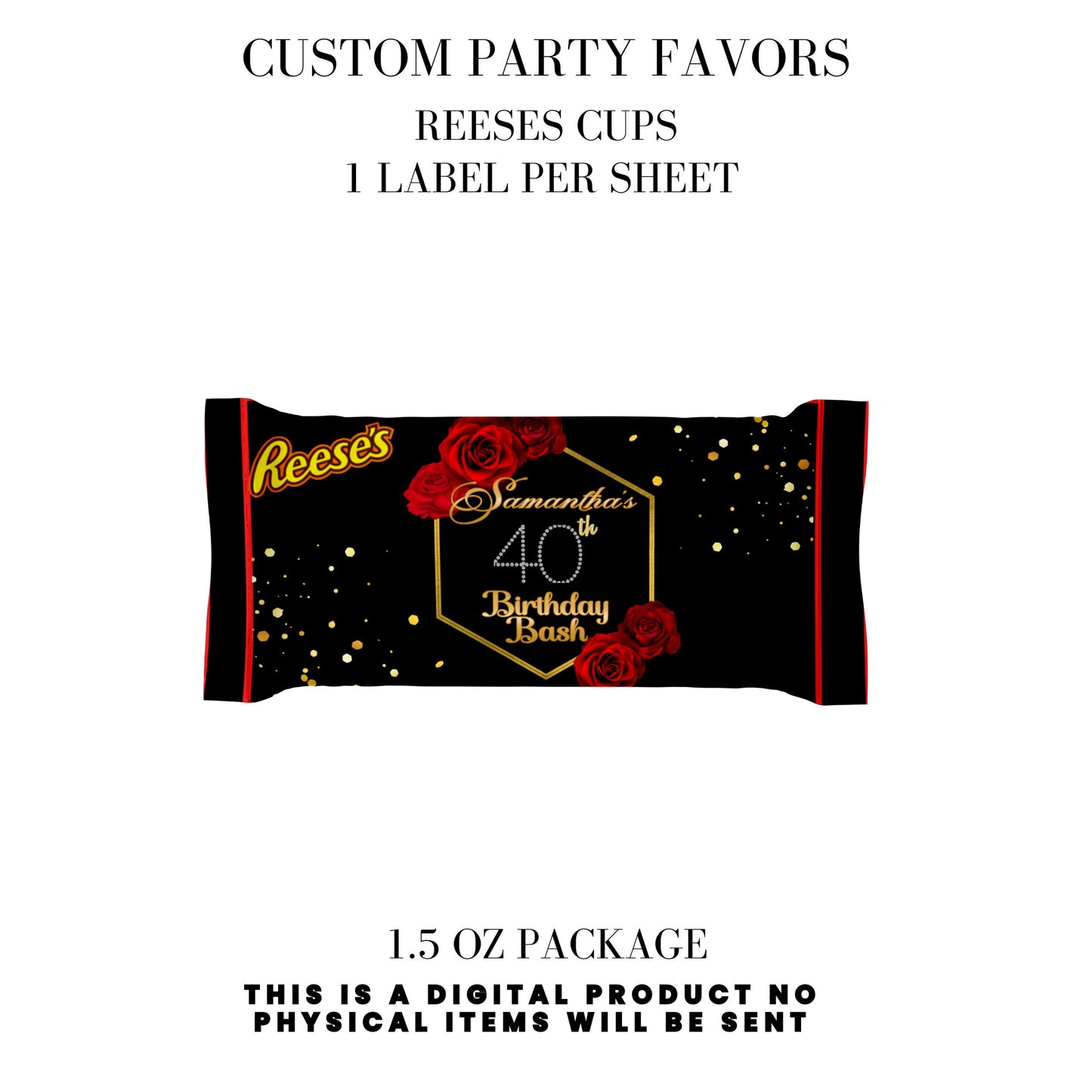 Red Roses & Black Lace Party Favors DFY