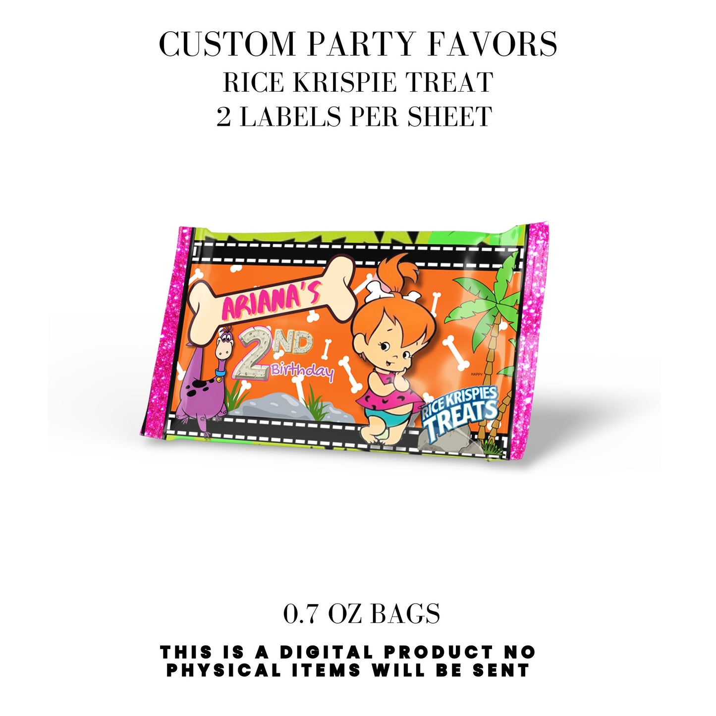 Pebbles & Dino Stone Age Birthday Party Favors DFY