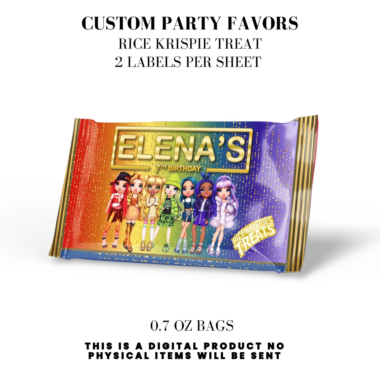 Rainbow High Birthday Party Favors DFY