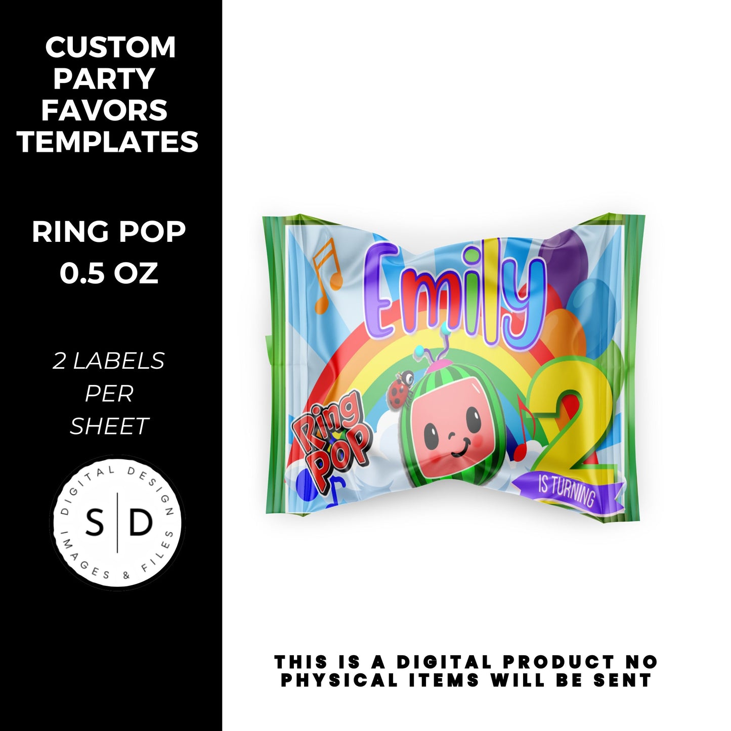 Rainbow Melon Birthday Party Favor Bundle DFY