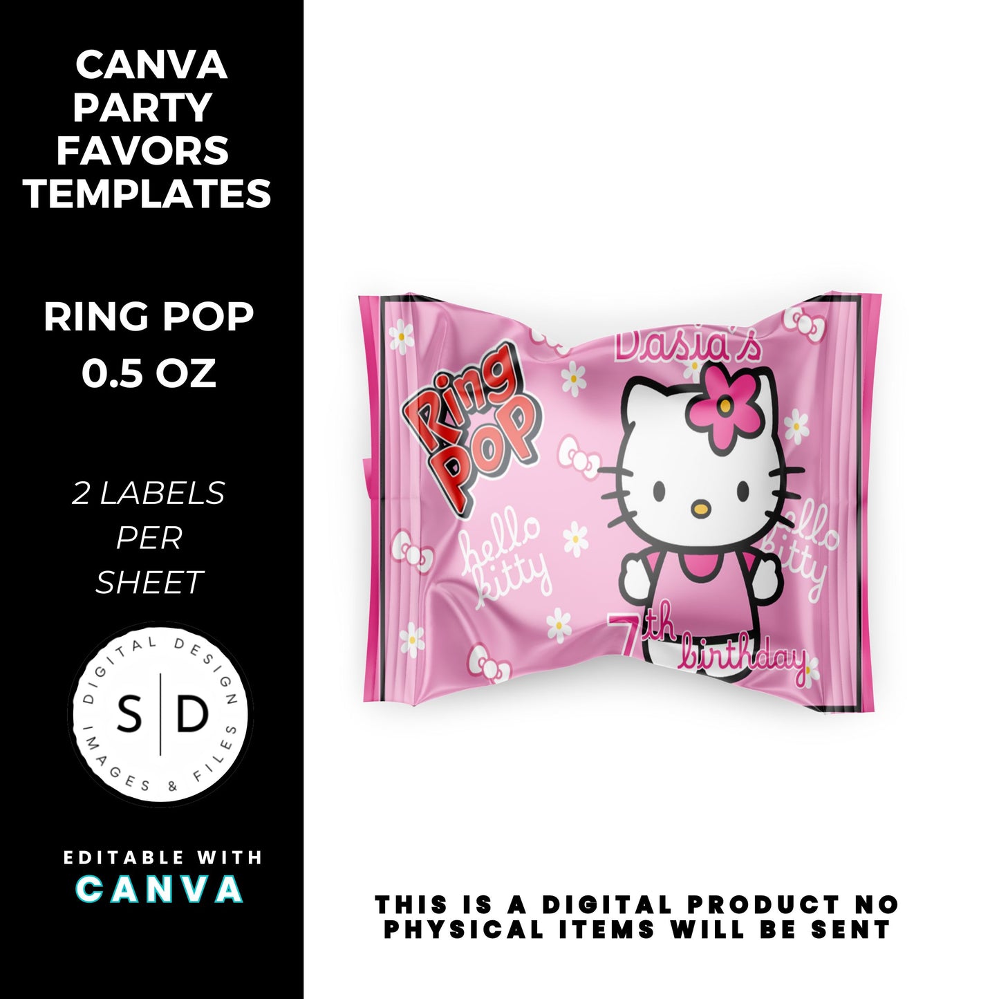 Kitty Birthday Party Favor Templates Bundle