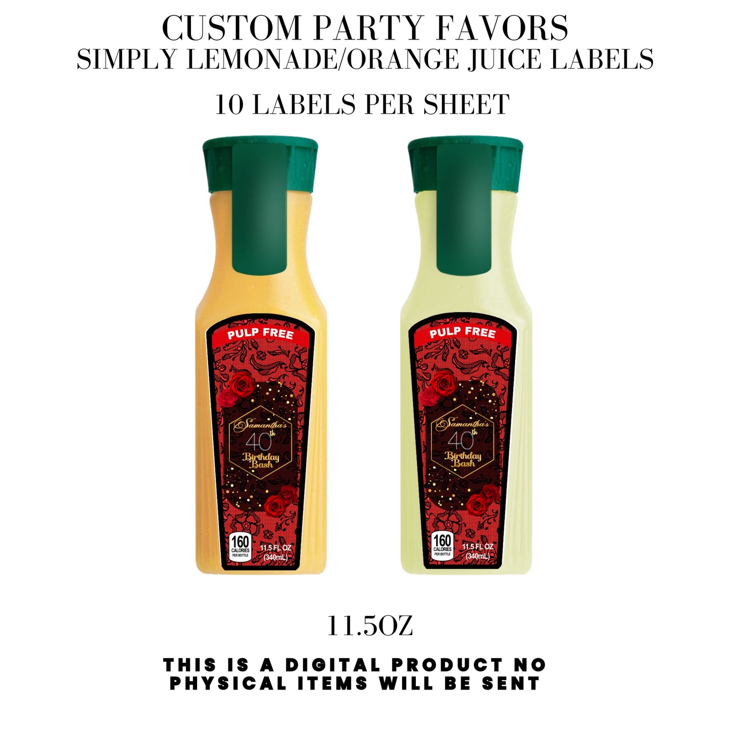 Red Roses & Black Lace Party Favors DFY