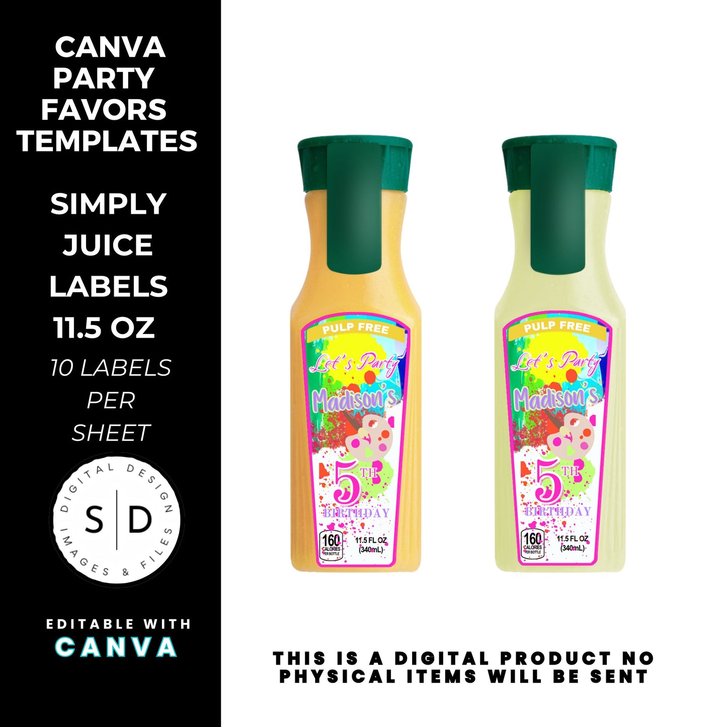 Let's Paint Birthday Party Favor Templates