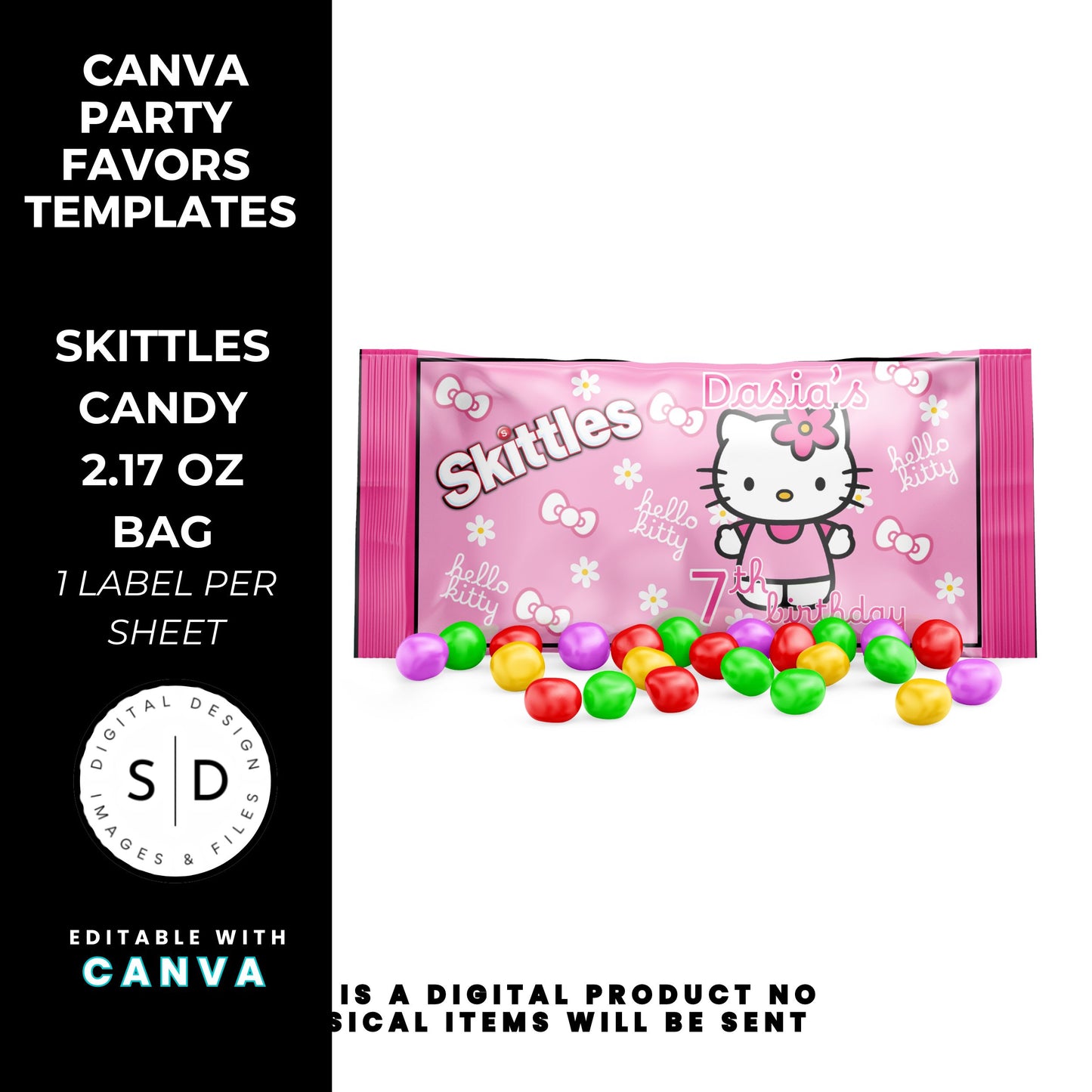 Kitty Birthday Party Favor Templates Bundle