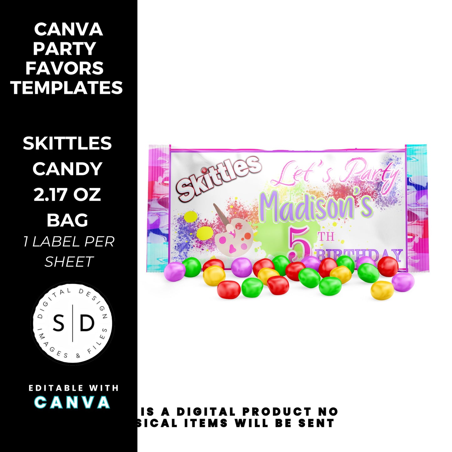 Let's Paint Birthday Party Favor Templates