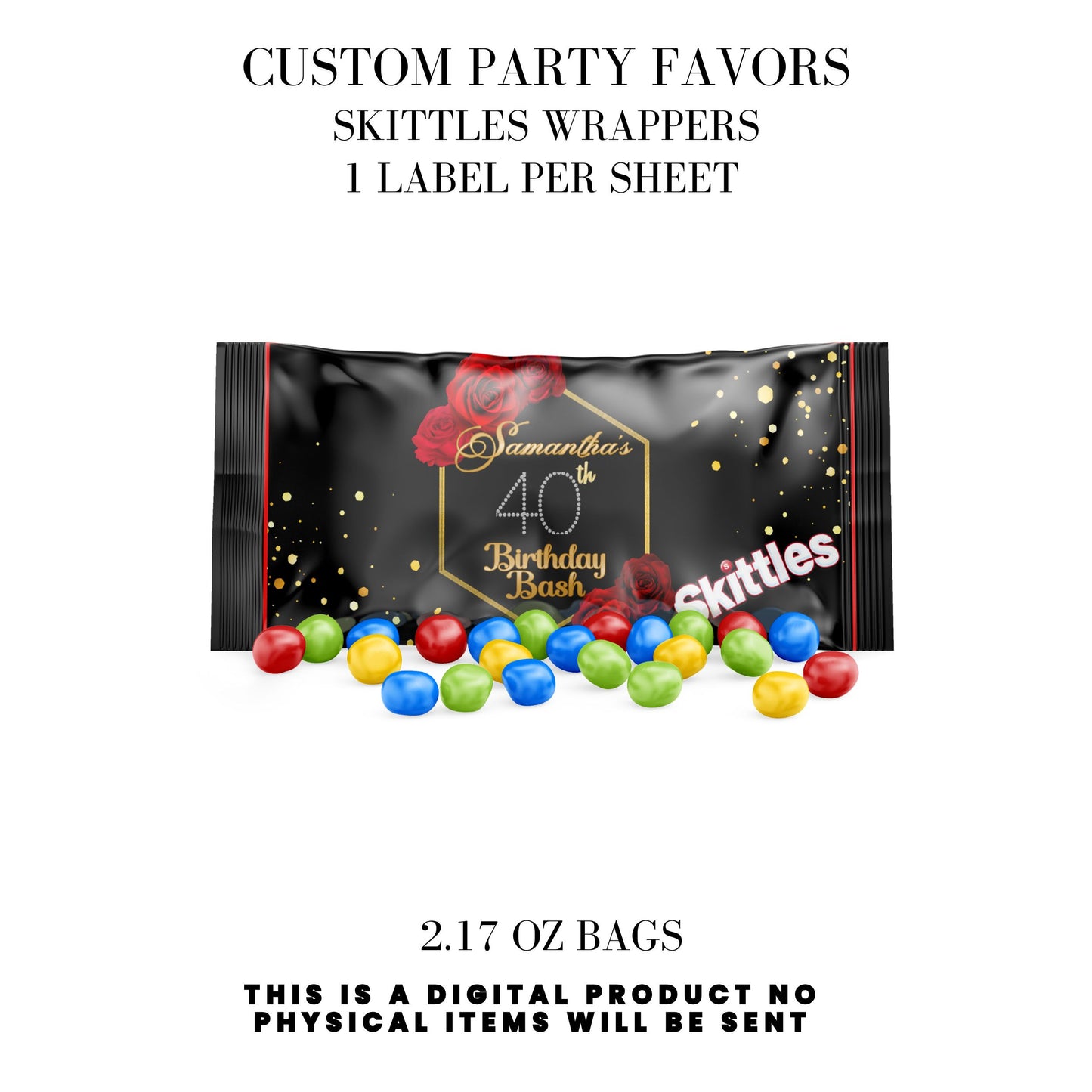 Red Roses & Black Lace Party Favors DFY
