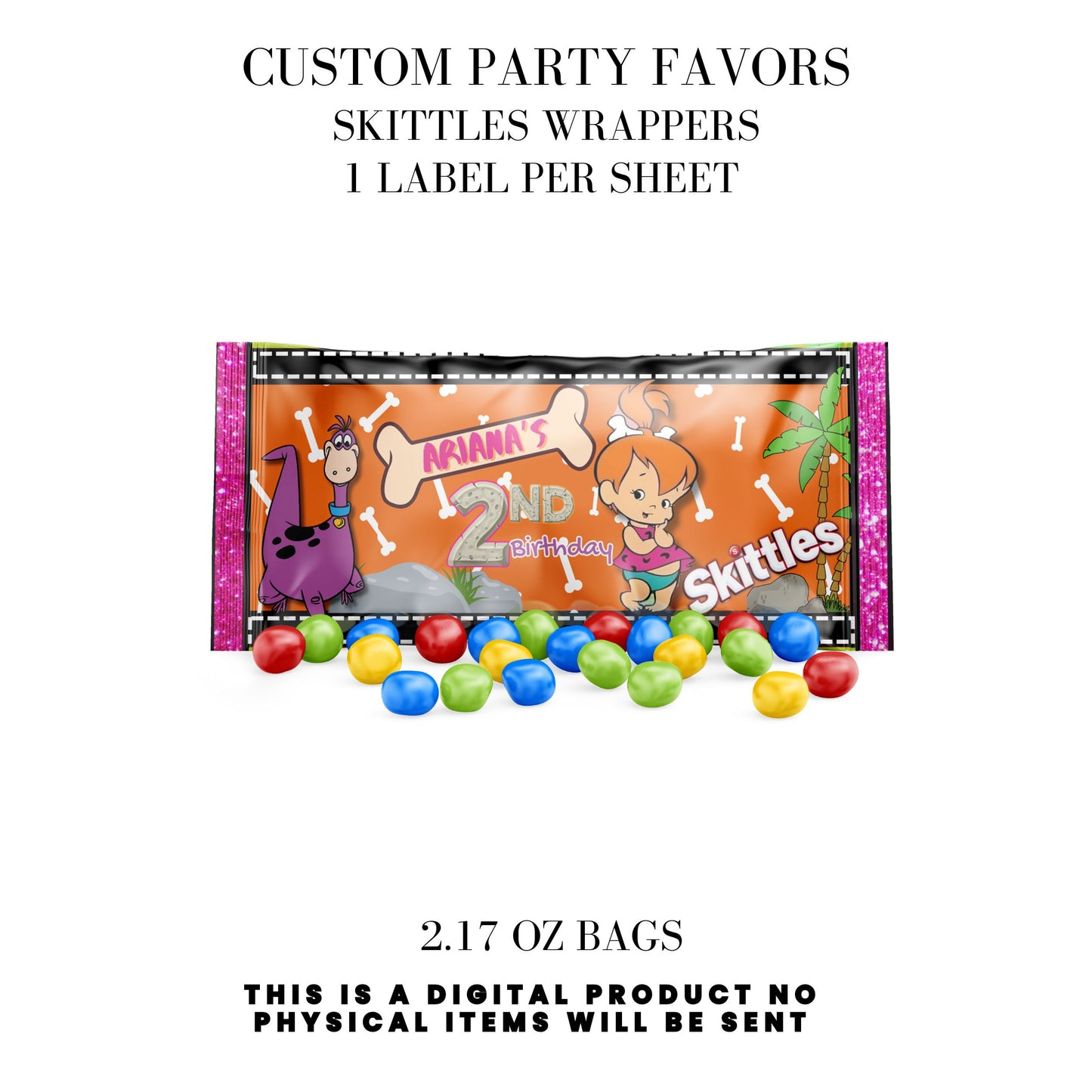 Pebbles & Dino Stone Age Birthday Party Favors DFY