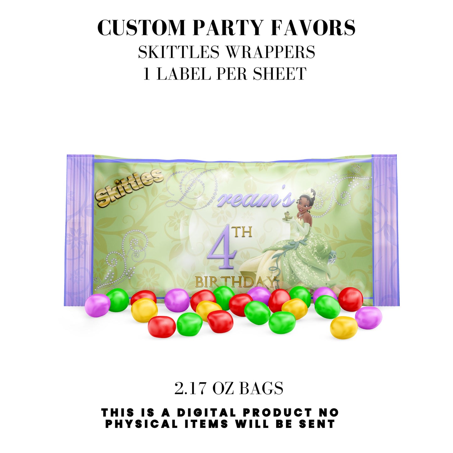 Princess Tiana Printable Favor Designs DFY