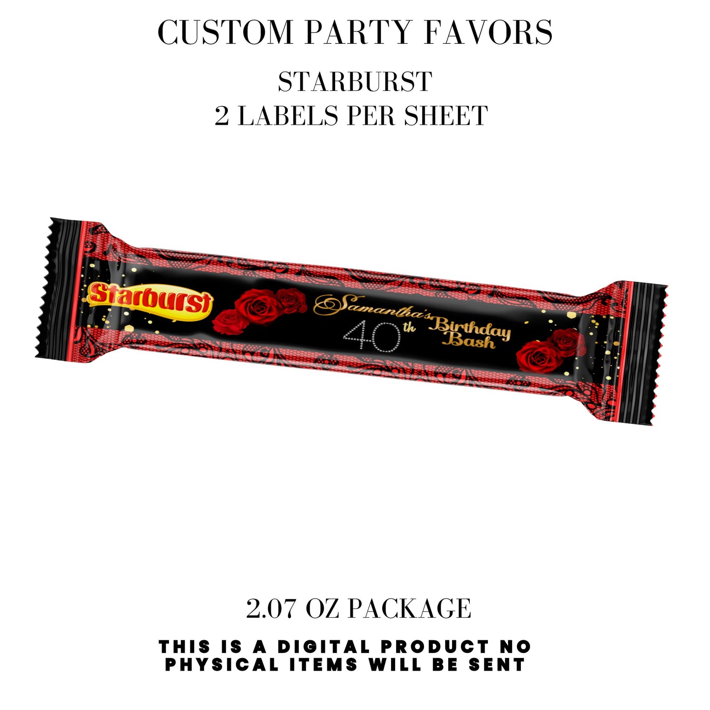 Red Roses & Black Lace Party Favors DFY