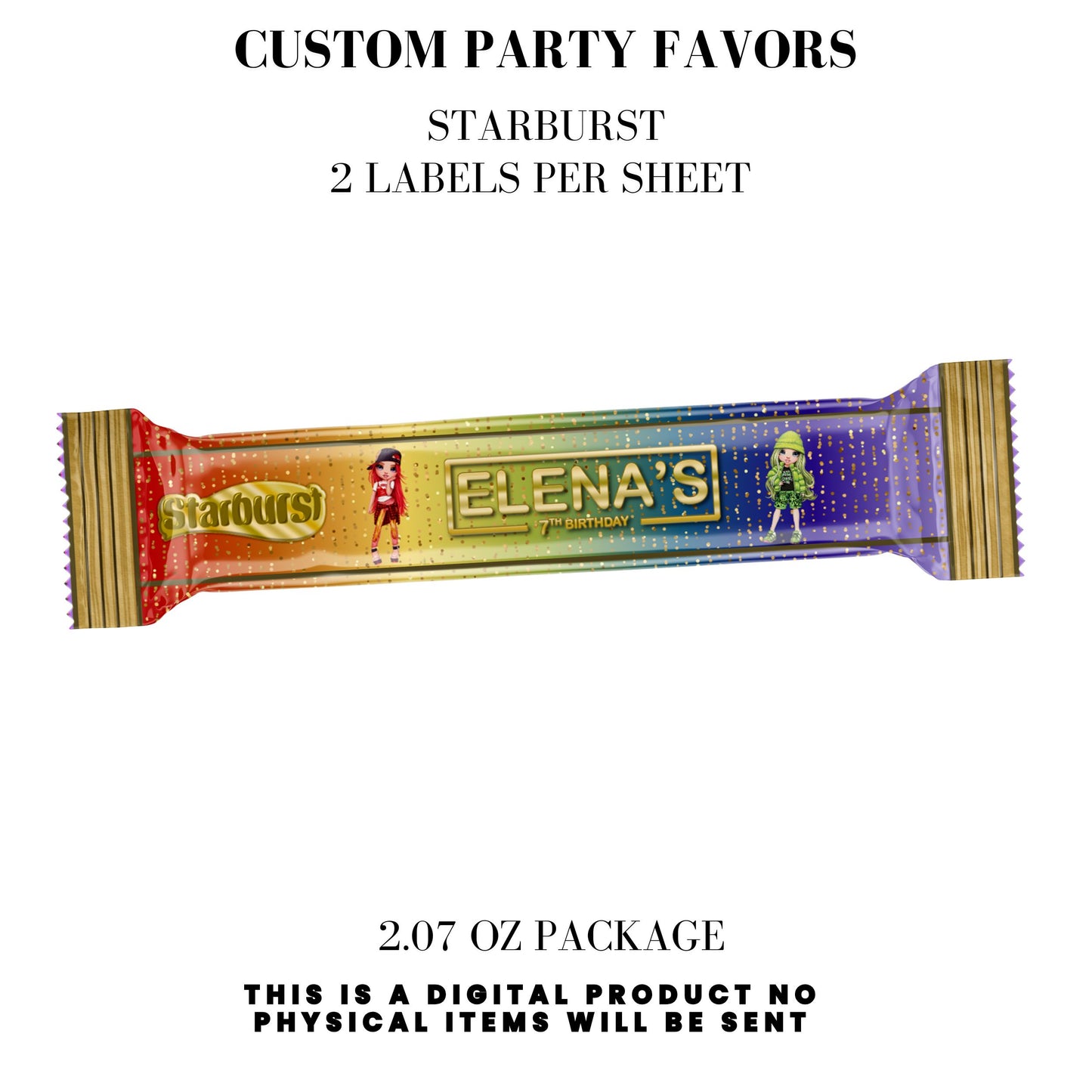 Rainbow High Birthday Party Favors DFY