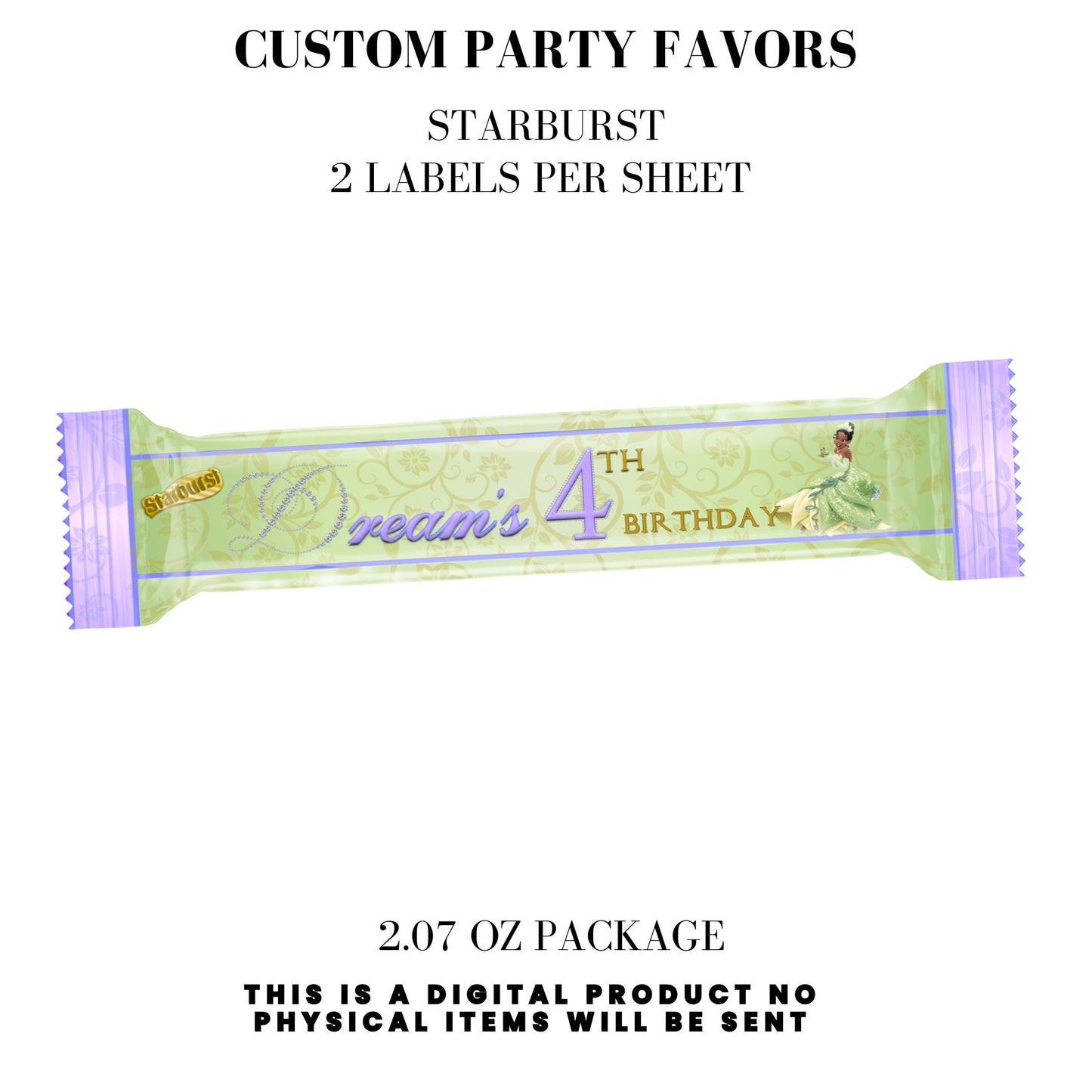 Princess Tiana Printable Favor Designs DFY