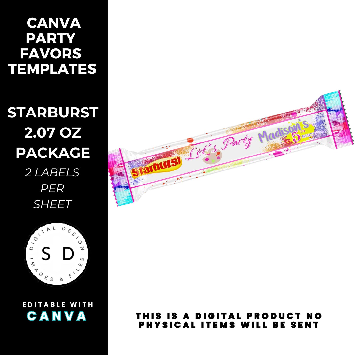 Let's Paint Birthday Party Favor Templates