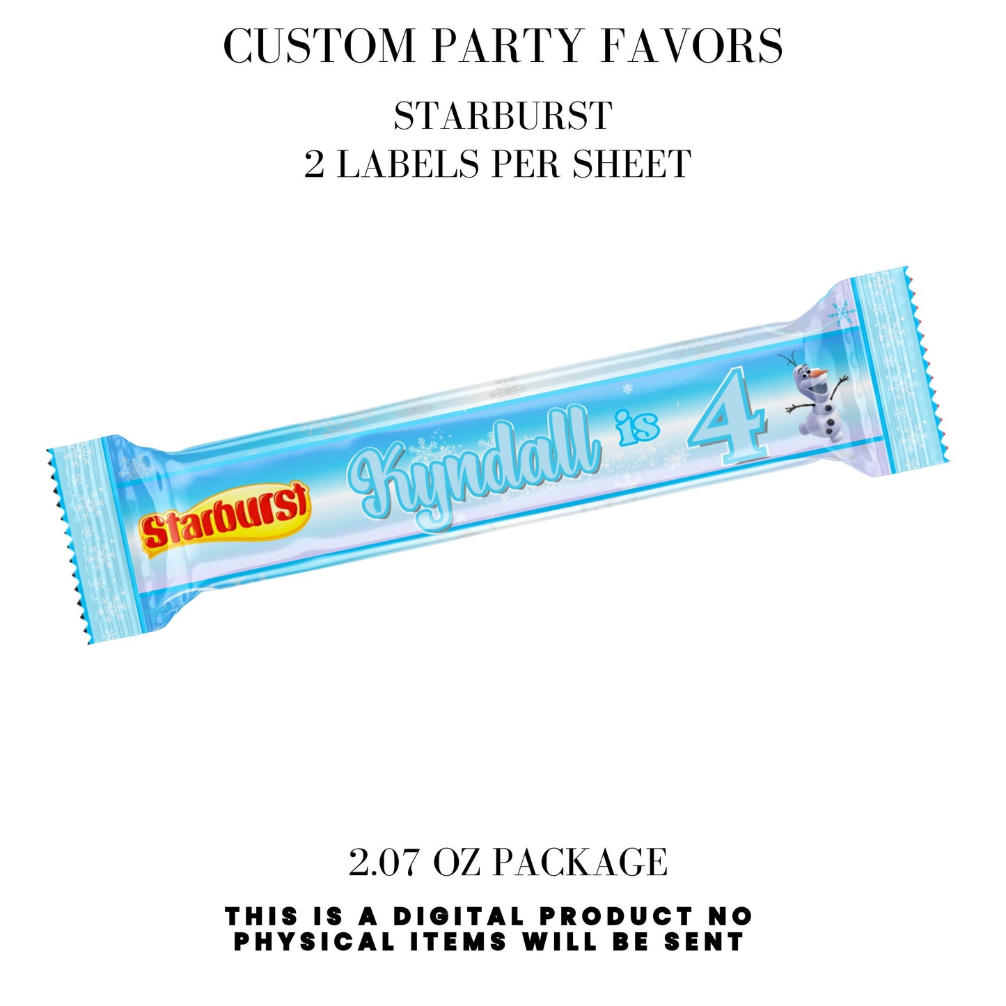 Frozen Birthday Party Favors DFY