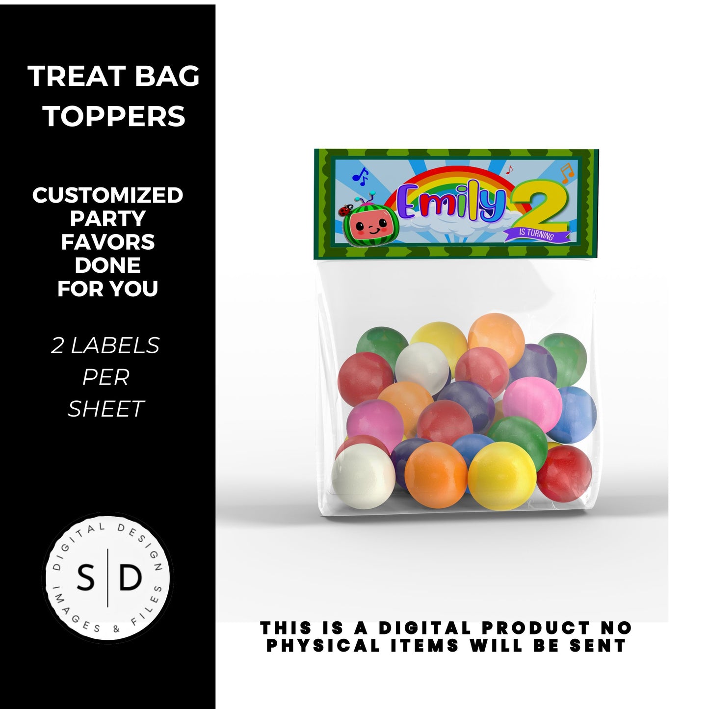 Rainbow Melon Birthday Party Favor Bundle DFY