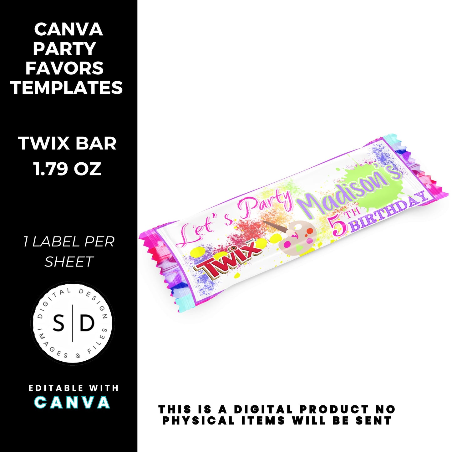 Let's Paint Birthday Party Favor Templates