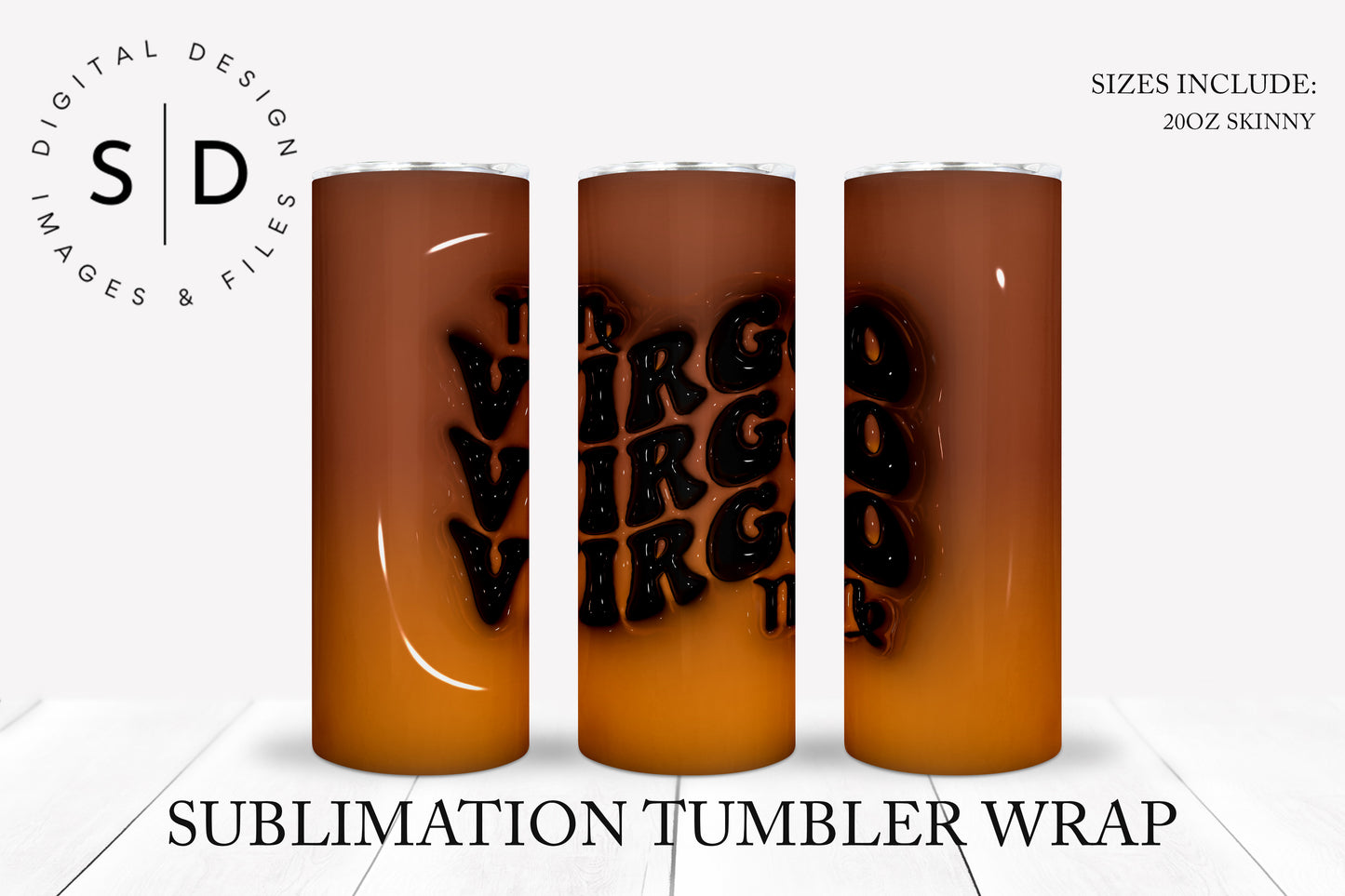 3D Inflated Zodiac Tumbler Wrap Bundle Tumbler Wrap Designs