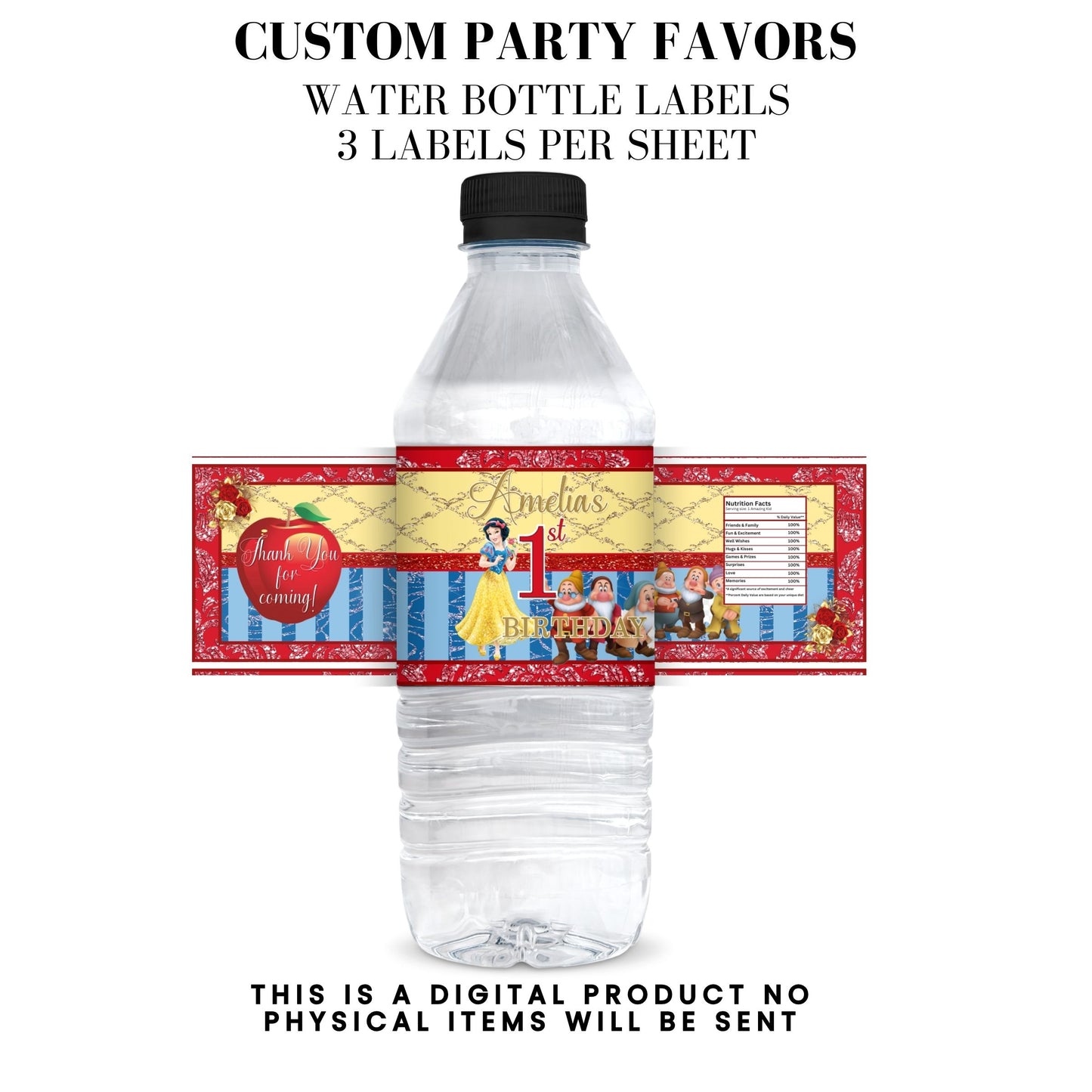 Snow White Party Favor Templates Bundle