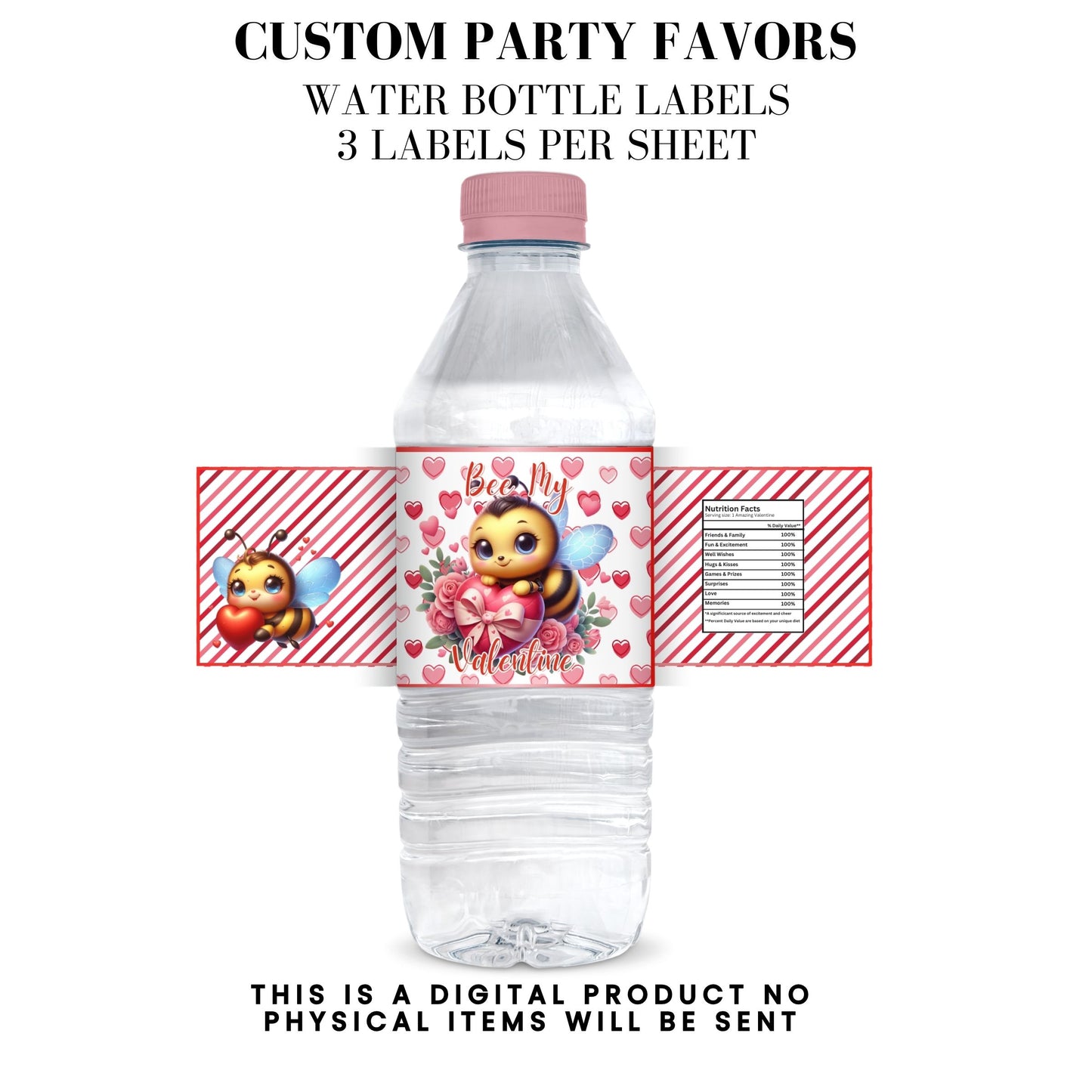 Bee My Valentine Party Favors Templates Bundle