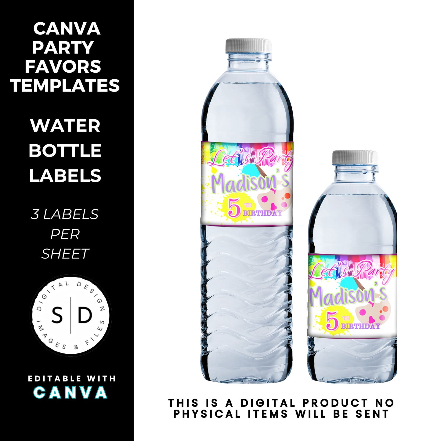 Let's Paint Birthday Party Favor Templates