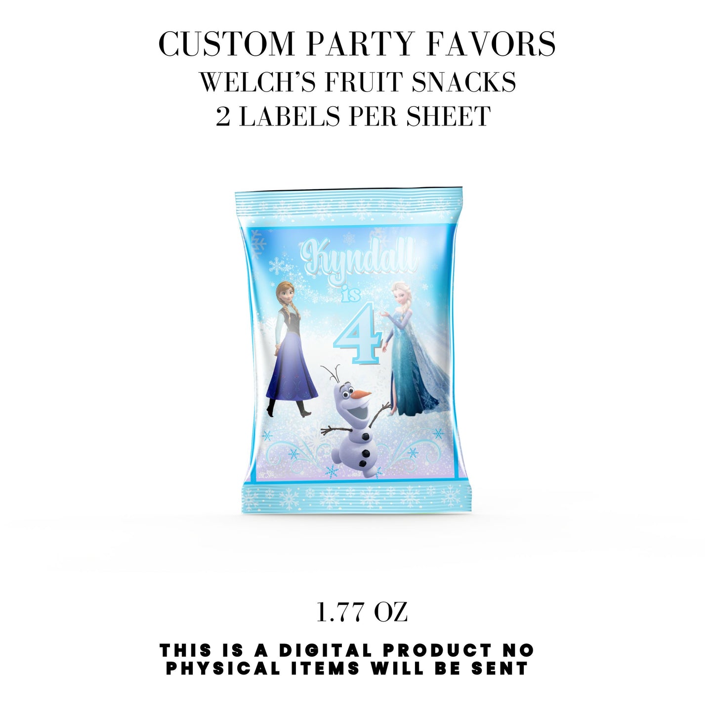 Frozen Birthday Party Favors DFY