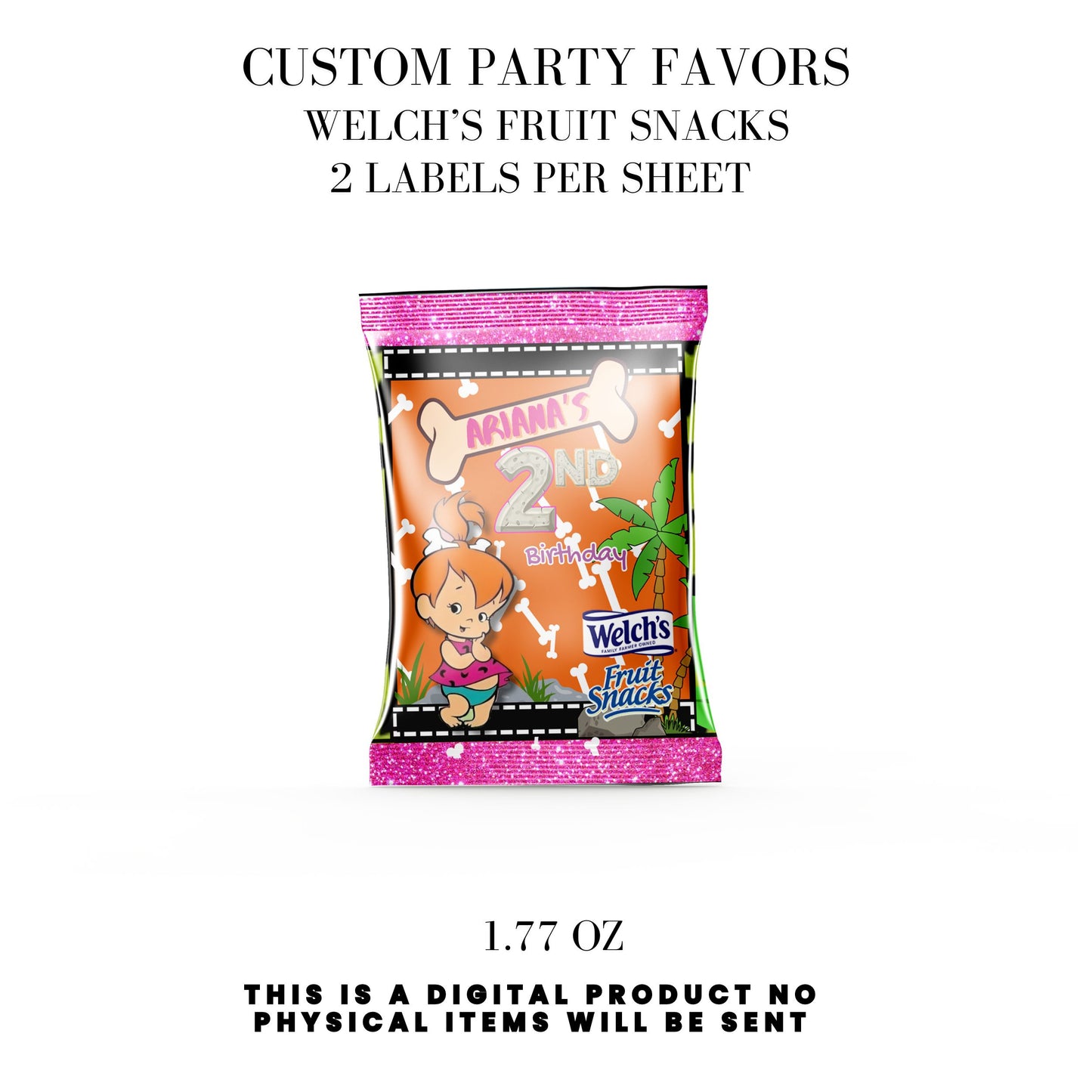 Pebbles & Dino Stone Age Birthday Party Favors DFY
