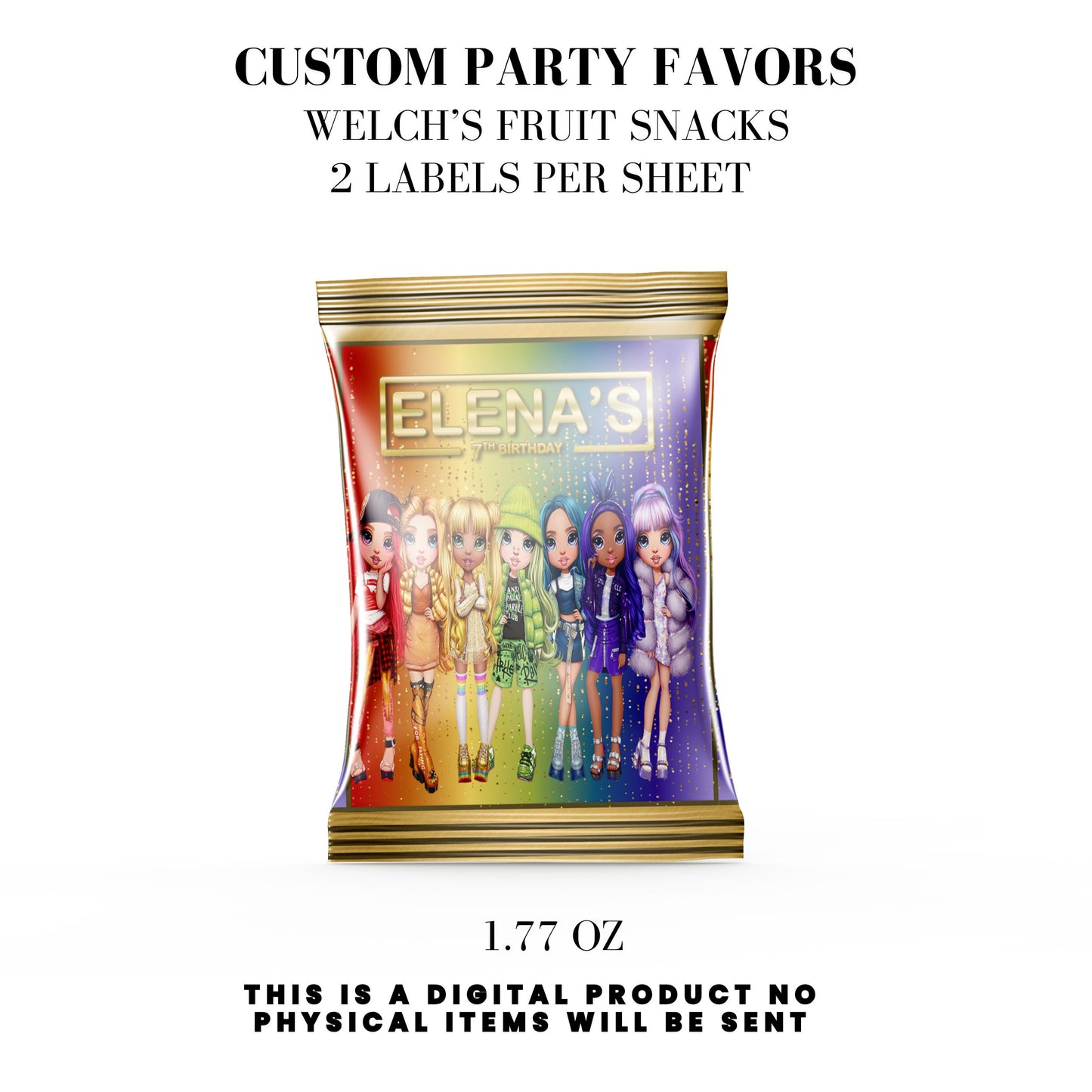 Rainbow High Birthday Party Favors DFY