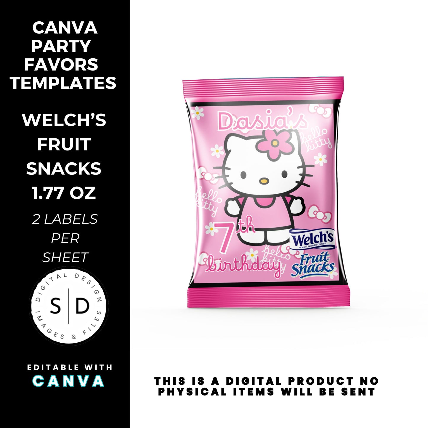 Kitty Birthday Party Favor Templates Bundle