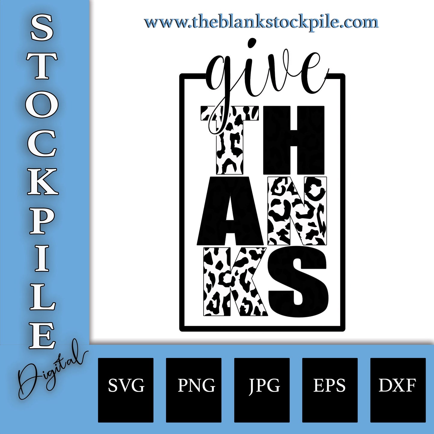 Give Thanks Leopard SVG