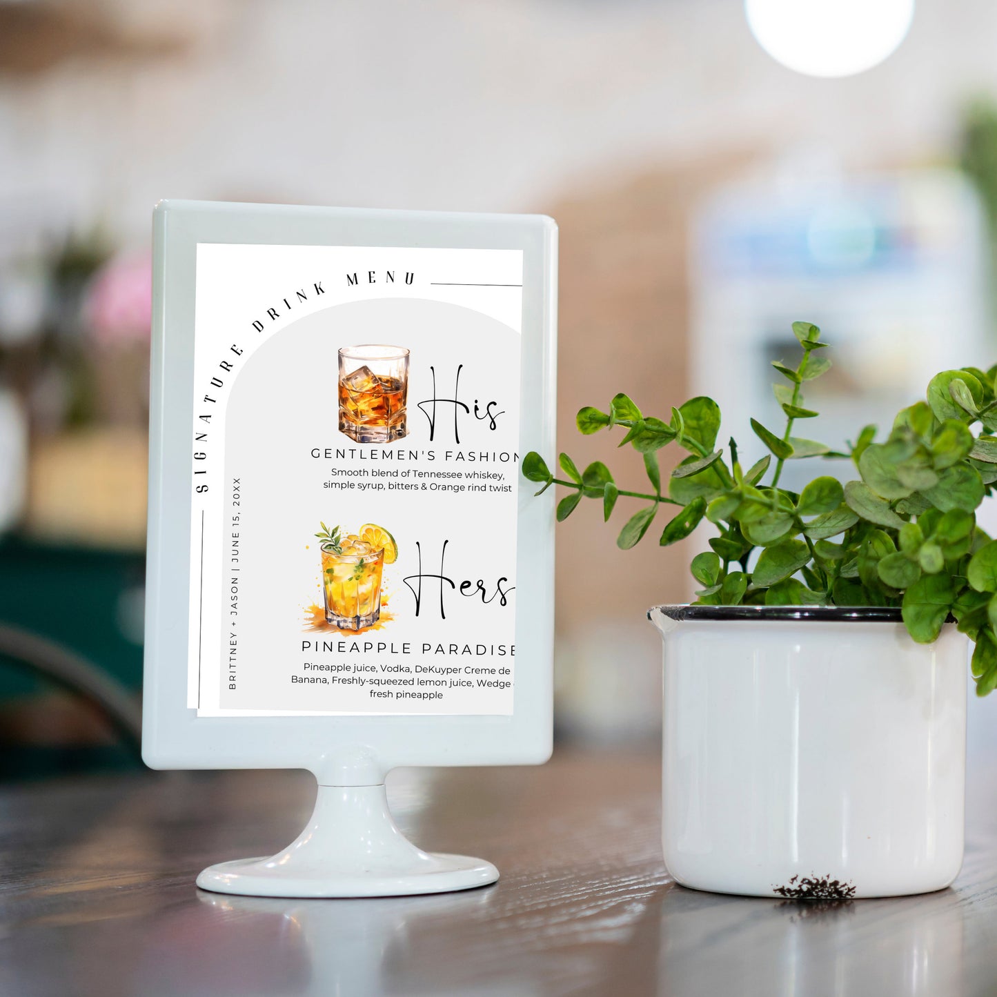 His & Her Signature Drinks Sign Template