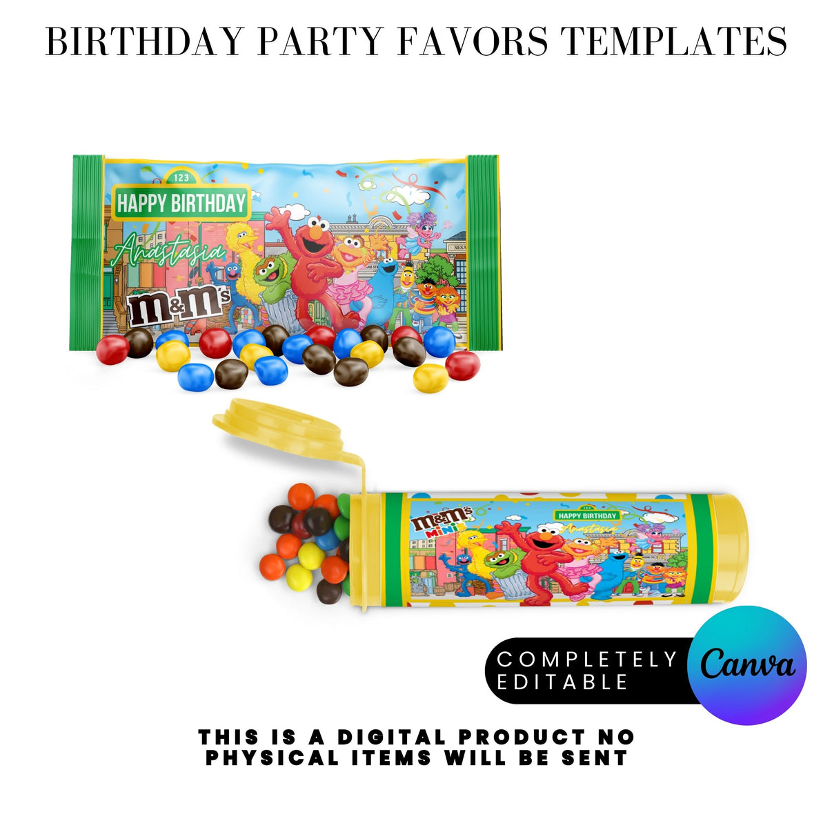 Sesame Street Birthday Party Favors Templates Bundle – Stockpile Digital