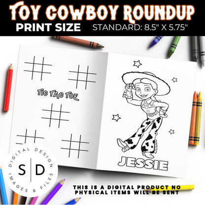 Toy Cowboy Roundup Printable Coloring Book DFY