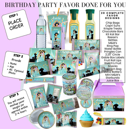 Princess Jasmine Birthday Party Favors DFY