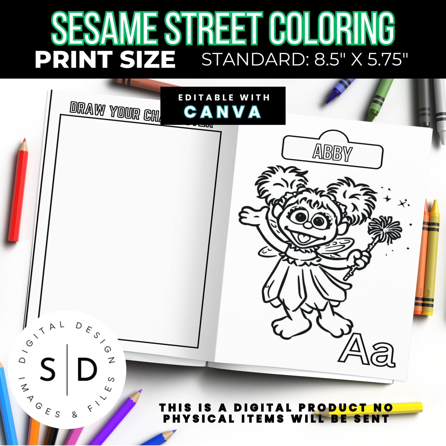 Sesame Street Coloring Book Printable PDF CANVA DIY