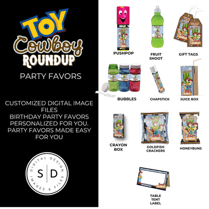 Toy Cowboy Roundup Digital Party Favor DFY