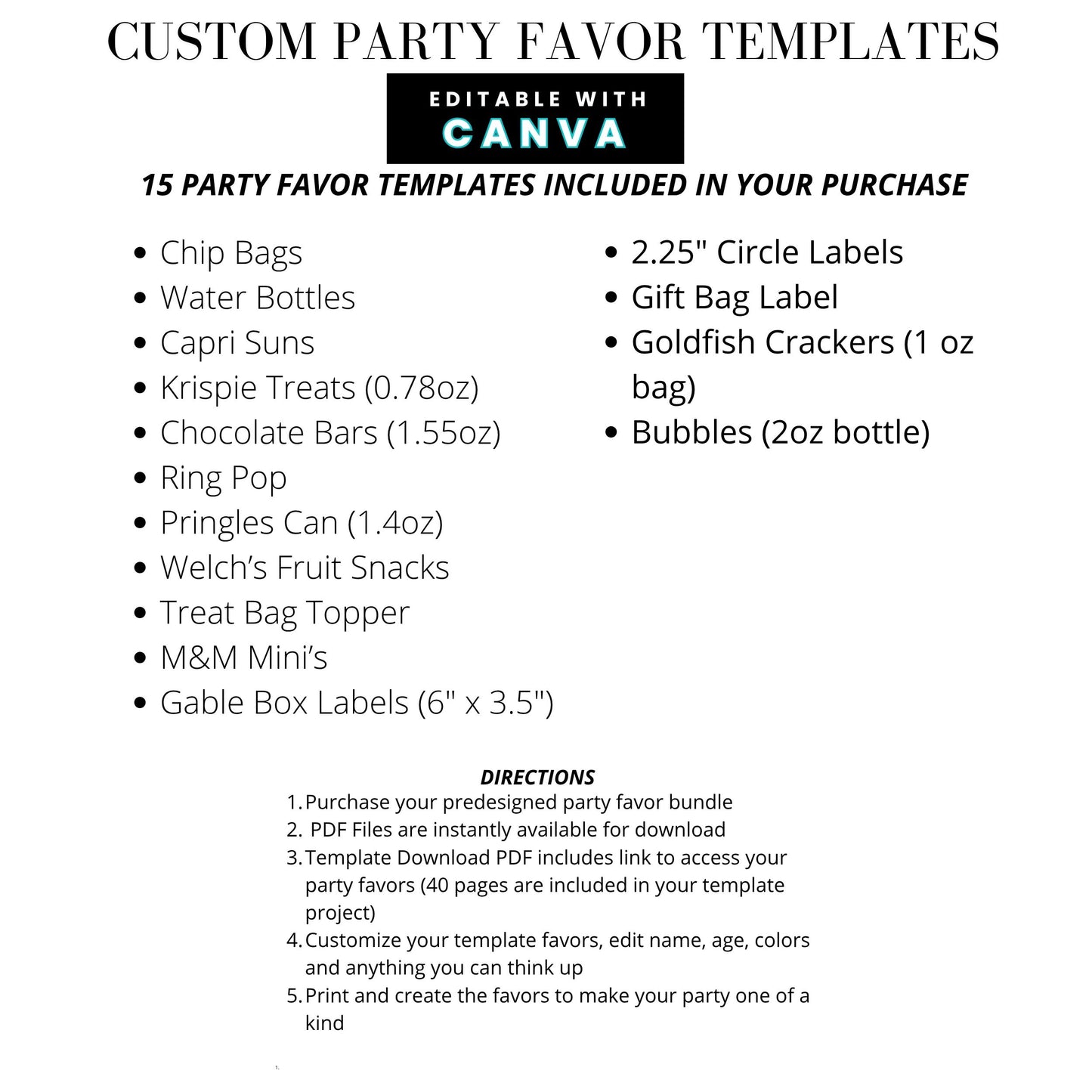 Dancing Fruit Pink Party Favor Templates Bundle