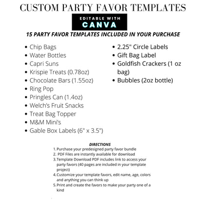 Dancing Fruit Pink Party Favor Templates Bundle
