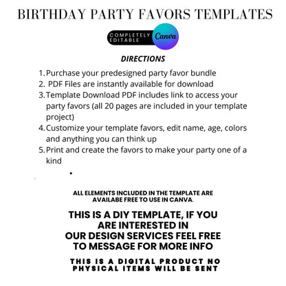 Cry Babies Magic Tears Birthday Party Favors Templates Bundle