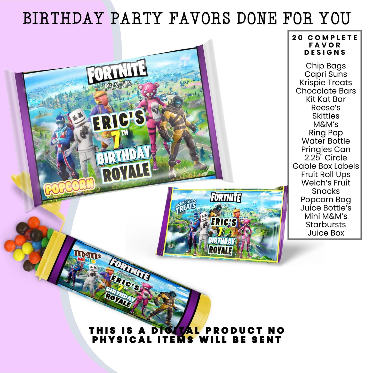 Fortnite Battle Royale Birthday Party Favors DFY