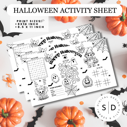 Halloween Kids Party Activity Sheet