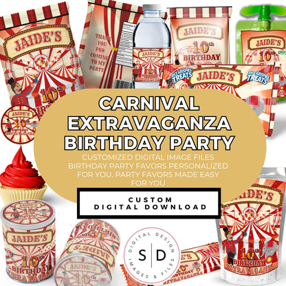 Carnival Extravaganza Birthday Party Favors DFY