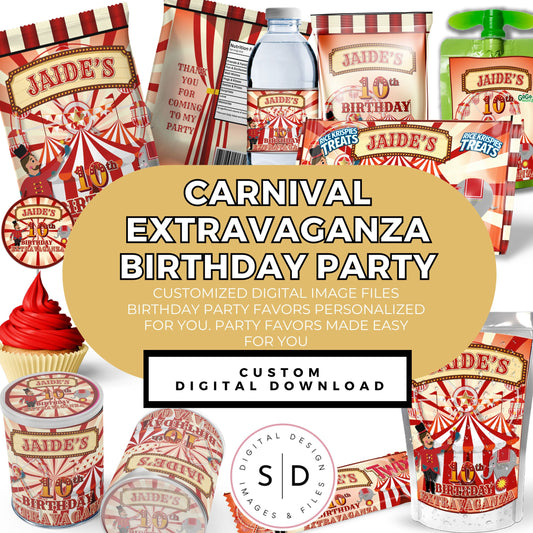 Carnival Extravaganza Birthday Party Favors DFY