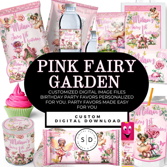 Pink Fairy Garden Birthday Party Favors DFY