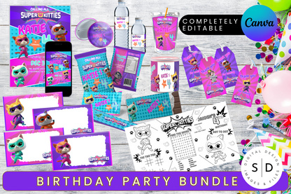 Super Kitties Birthday Party Pack