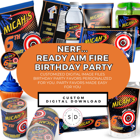 Nerf Ready Aim Fire Birthday Party Favors DFY