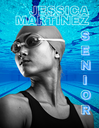 Swimmer Trading Card Templates Bundle